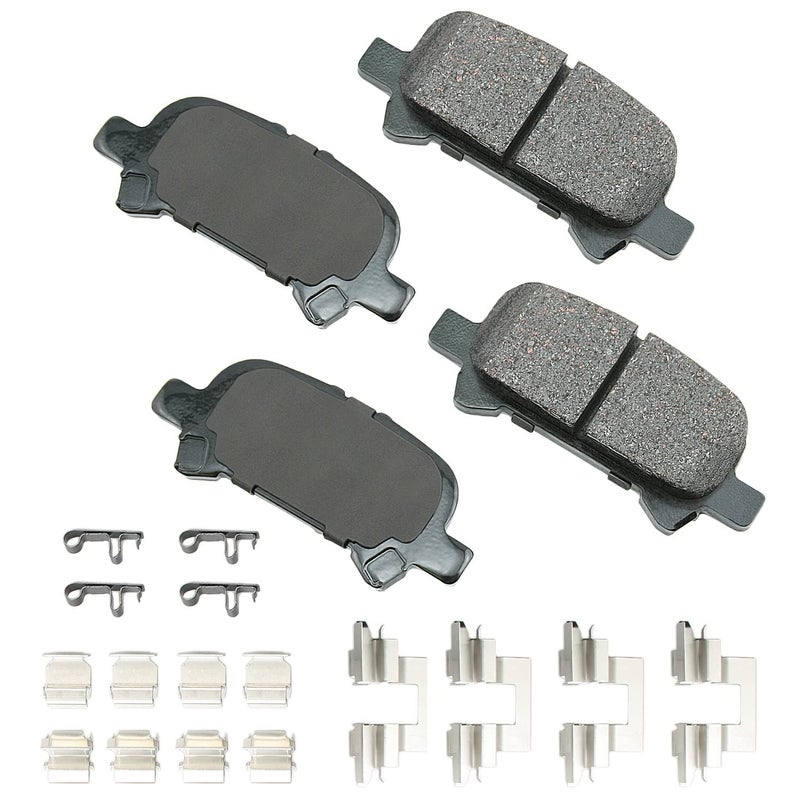 Akebono Ultra-Premium Ceramic Rear Disc Brake Pads, GREY